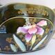 Planter, art nouveau, iris, enameled ceramic, signed Gustave De Bruyn, Fives-Lille