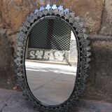 Metal oval mirror