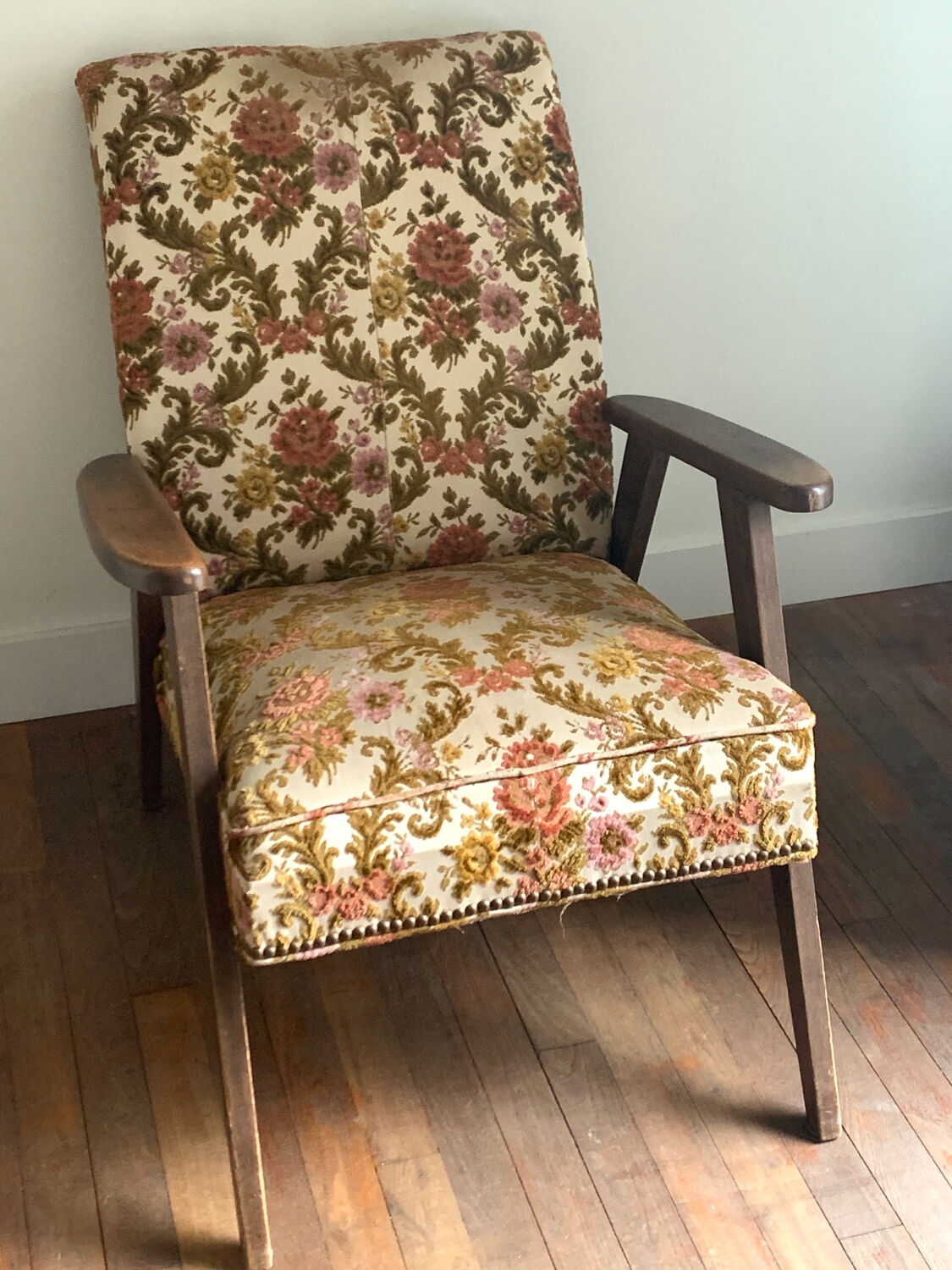 Vintage armchair floral fabric