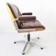 Chaise de bureau en cuir Stoll Giroflex par Karl Dittert moderne du milieu du siècle