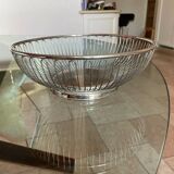 Silver metal fruit basket