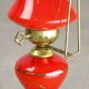 Mid-century Italian Red Glass and Brass Table / Wall Lamp
