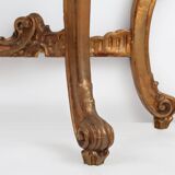 20th century wood-carved Louis XV style console with marble top, France ca. 1970