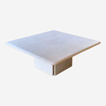 Table carrée en travertin adouci de Berraldacci Design Collection