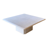 Square table in softened travertine by Berraldacci Design Collection