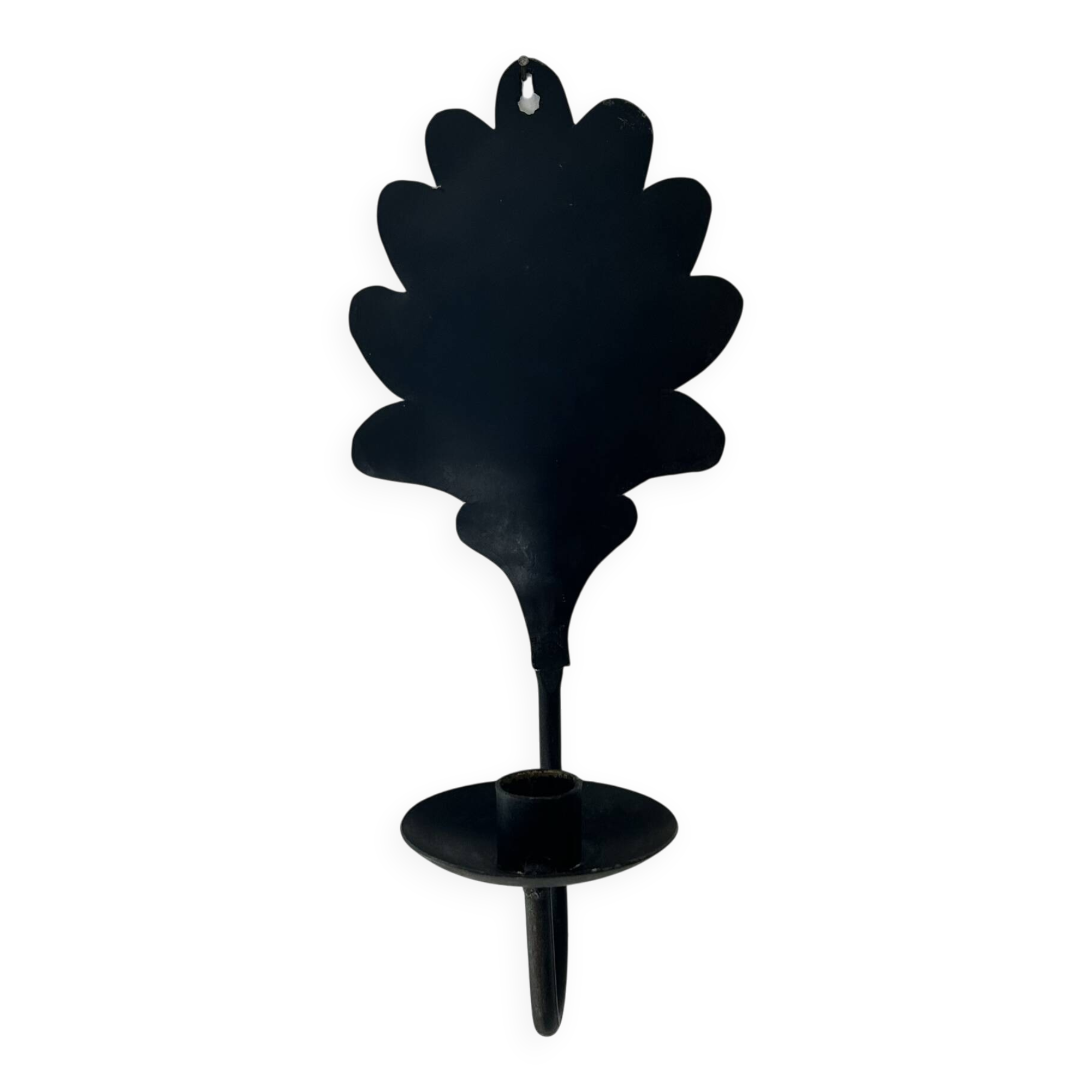 Bougeoir  feuille de chêne en fer forgé