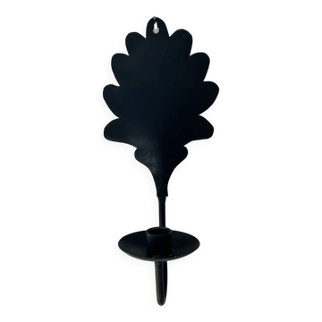 Oak leaf candlestick in wrought iron