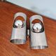 Space Age double wall lamp, in brushed aluminum, 1970s