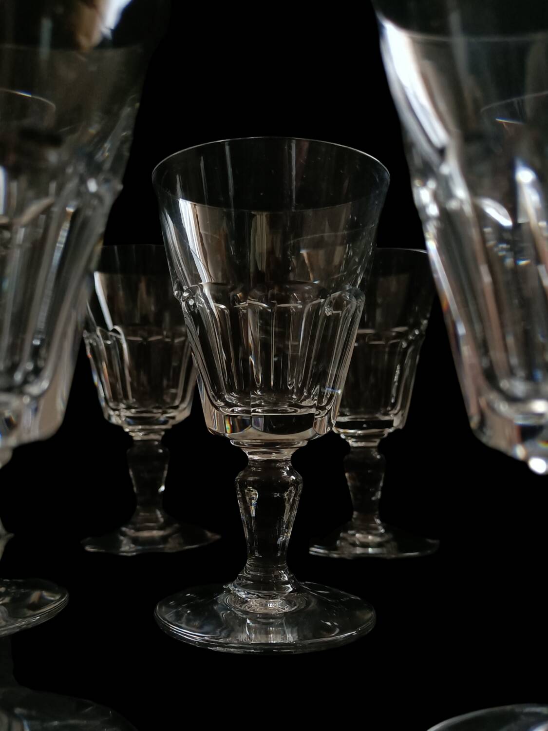 12 crystal water glasses from Baccarat, Missouri model.