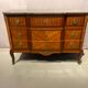 Inlaid chest of drawers with marble top