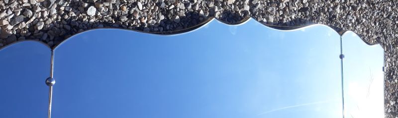 Mirror triptych engraved ancient XX Art Deco 169x75cm