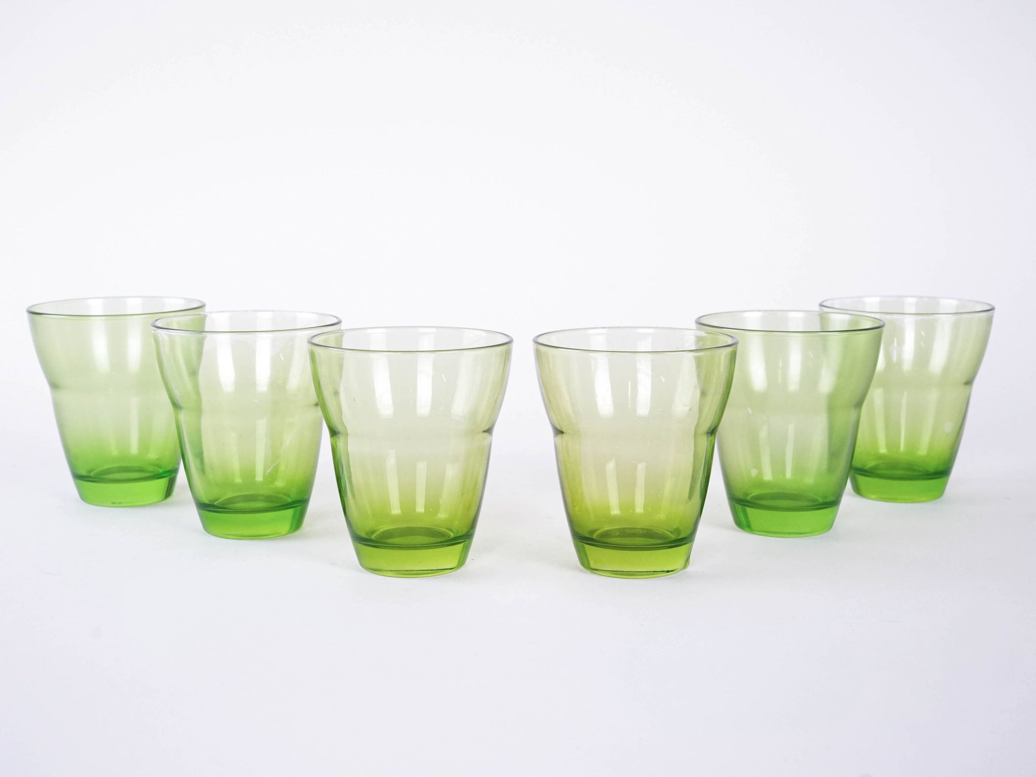 Set of green glasses, Italian design, 1980s, production: Italy