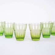 Set of green glasses, Italian design, 1980s, production: Italy