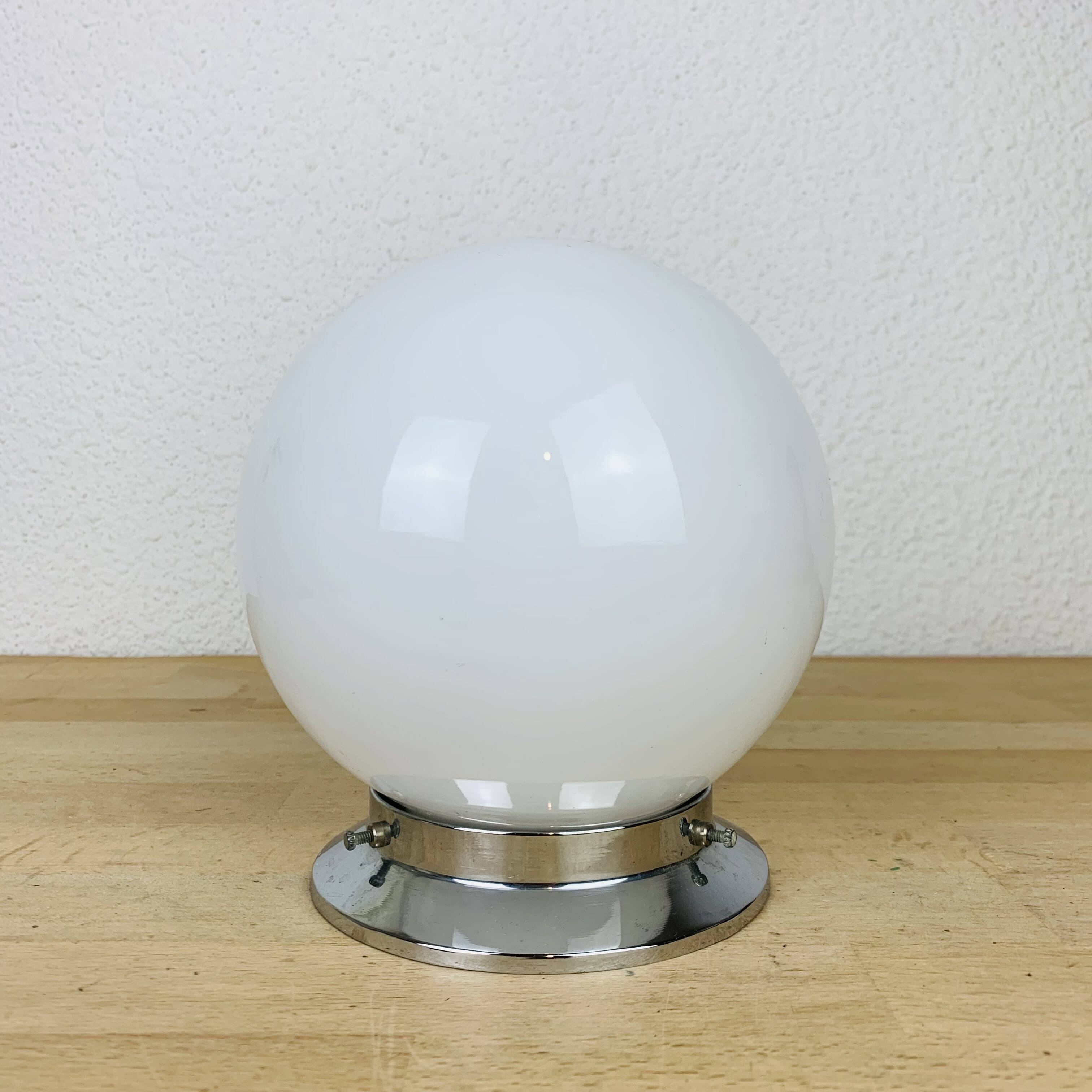 Art deco opaline globe wall light