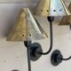 Set of 4 vintage 1960 metal and brass wall lights.