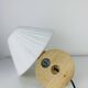 Vintage pine wall lamp and wool lampshade, 1960s