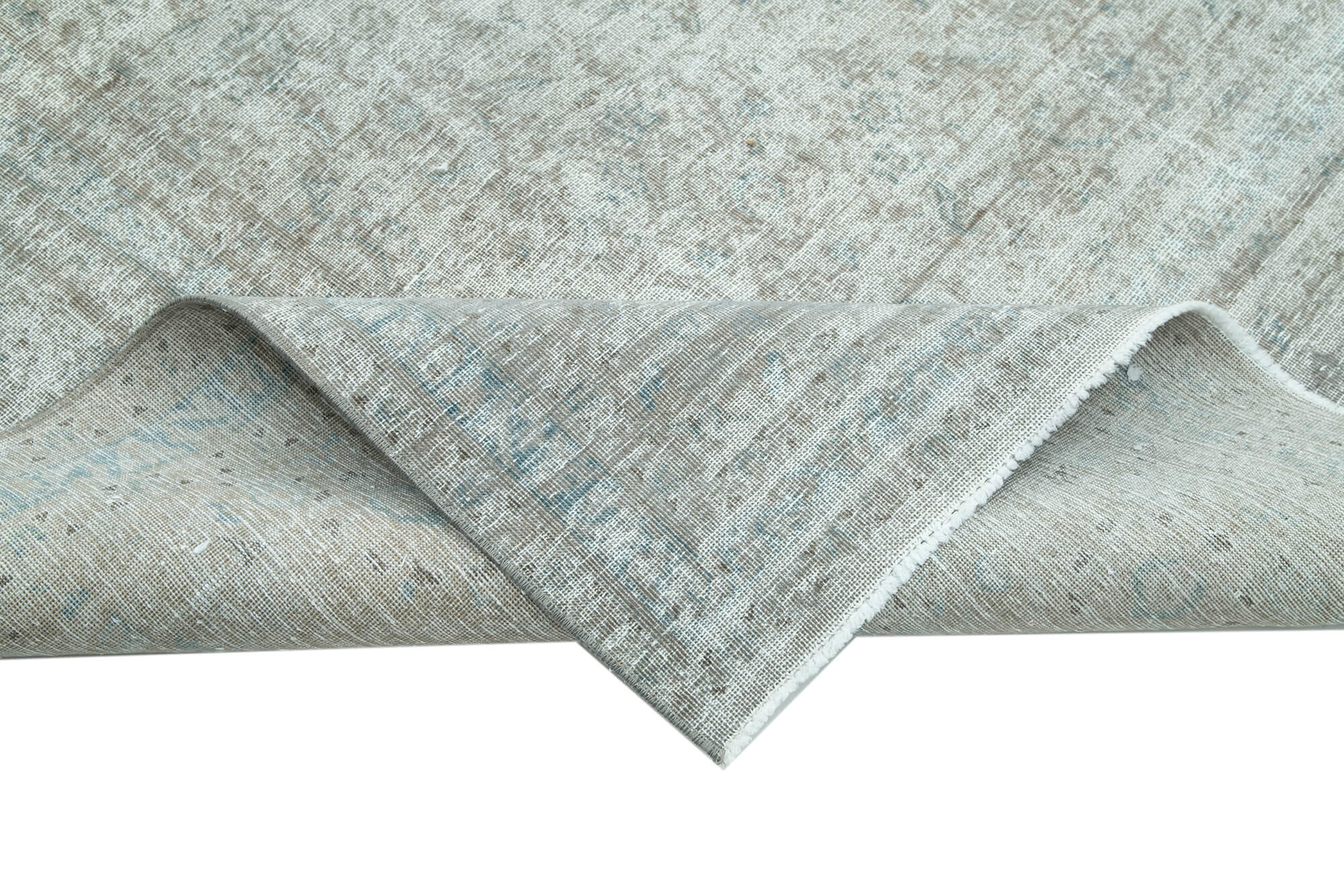 Handwoven persian overdyed 295 cm x 383 cm grey wool carpet