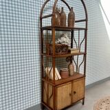 Rattan shelf on legs (refurbished)