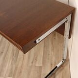 Vintage teak and chrome metal desk circa 1970