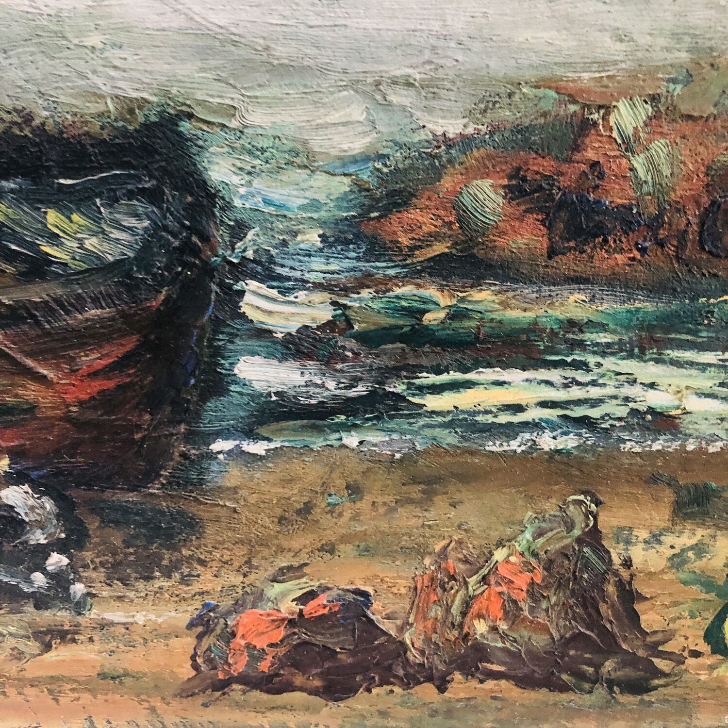 Paiting "The fishing boat at low tide"