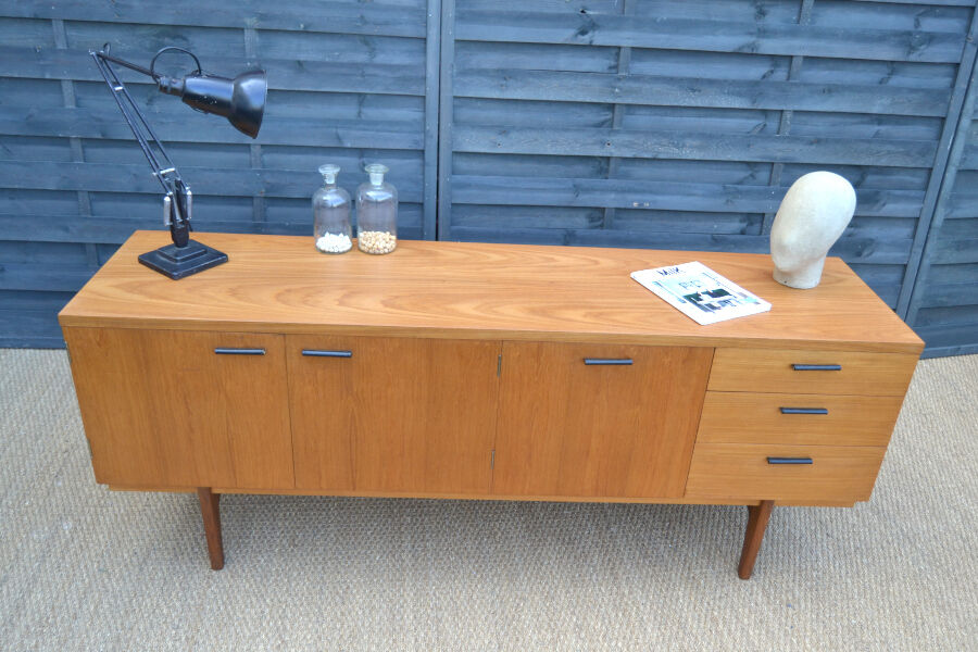 Uniflex-teak-leather sideboard