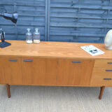Uniflex-teak-leather sideboard