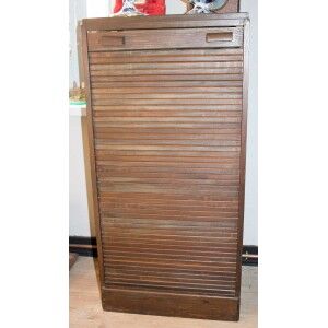 Vintage wooden roller shutter cabinets