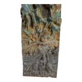 Relief en bronze antique représentant la nature et les oiseaux, années 1900