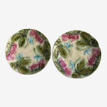 Pair of slip plates, strawberry pattern