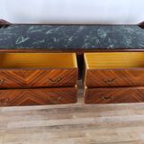 1960s sideboard in mahogany, glass and brass