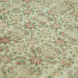 Handmade oriental contemporary 1980s 240 cm x 356 cm beige wool carpet