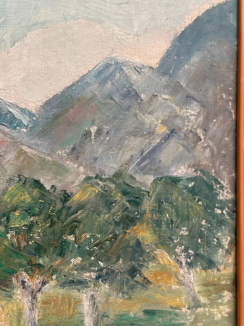 Original Swedish Oil on Canvas – "Landscape" by S. Högfeldt – Signed – Vintage and Framed – 48 × 36 cm (18.9" × 14.2")