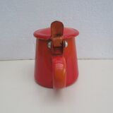 Enamelled sheet metal pot with vintage lid