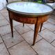 Antique Louis XVI style hot water bottle table with marble top