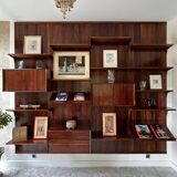 Scandinavian modular wall shelf in rosewood, Poul Cadovius, 1960s