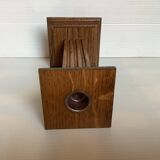Bougeoir carré en bois