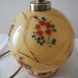 Old lamp foot ball to pose / table / bedside / side glass – floral print