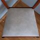 Scandinavian chair wood mahogany color and skai white