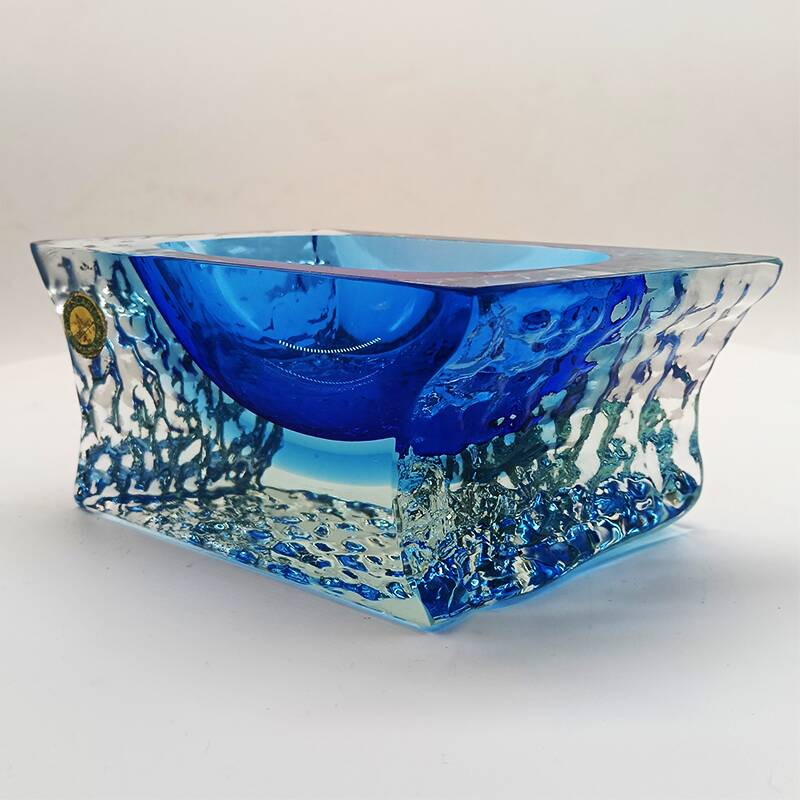 1960s Ashtray  in Hand-worked Murano Glass by Flavio Poli for Sesuso