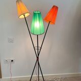 1950s metal tripod floor lamp, completely original