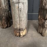 3 wooden folk art totems representing the three wise men, mid-20th century