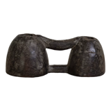 Double inkwell in old wood