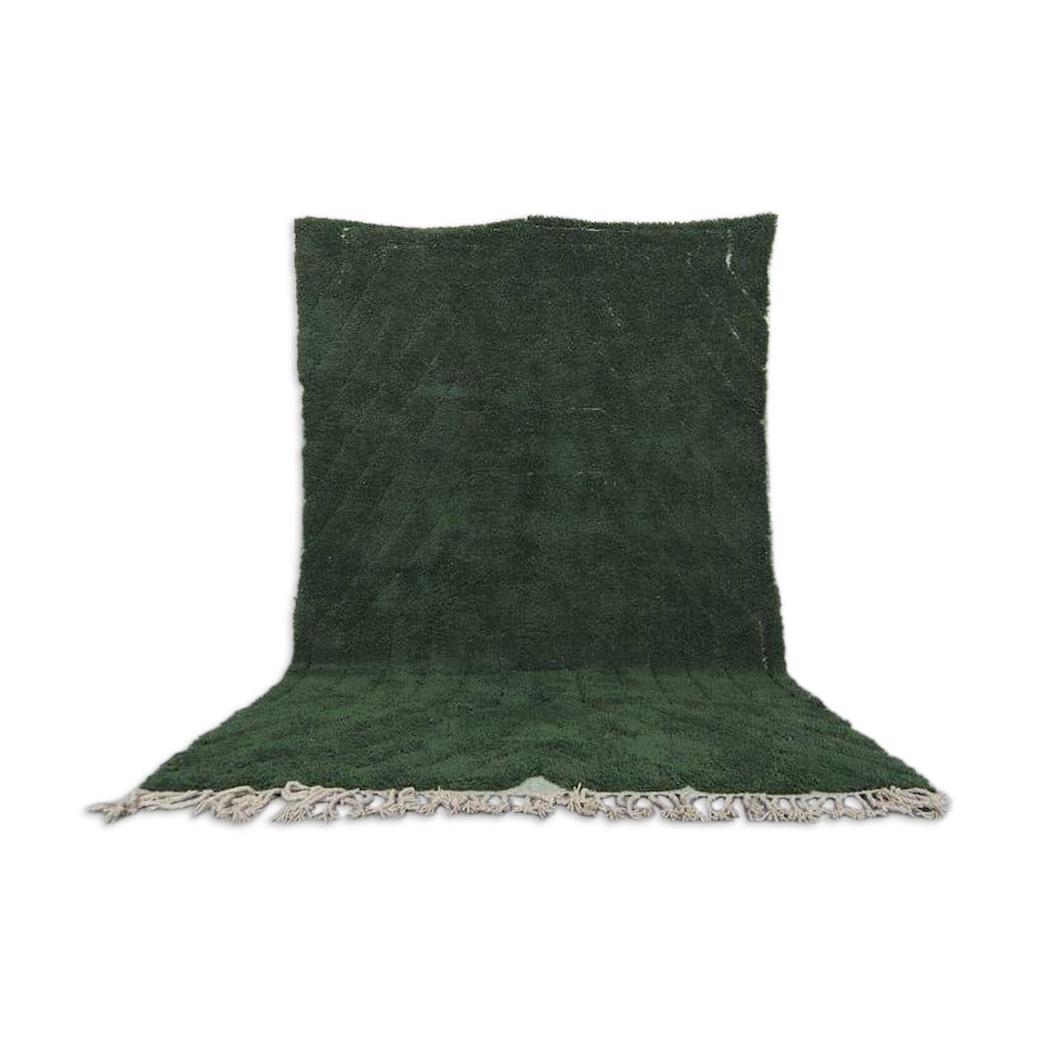 Handmade traditional pure wool rug, green, size 1.4/2.6 m.