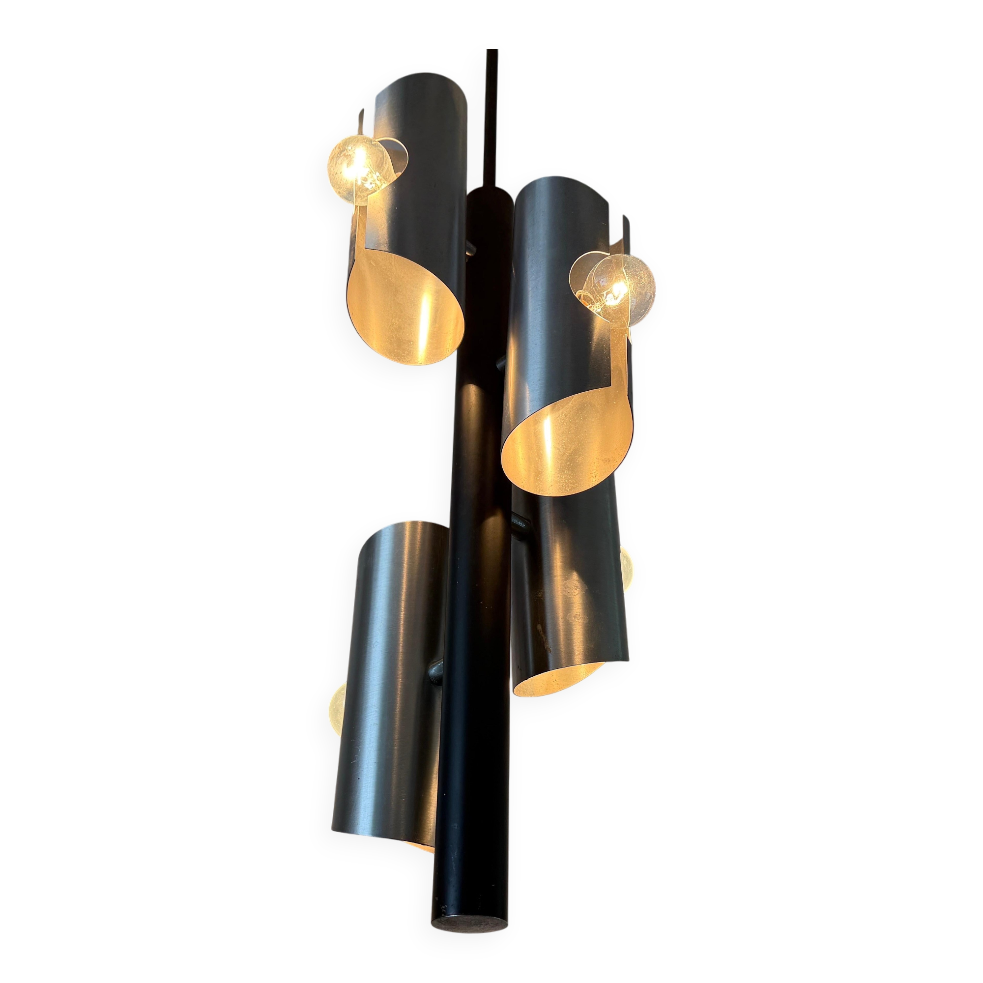 Metal ceiling light with 4 heads, 1960s, Germany
