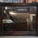 Large 19th-century lacquered wooden mirror