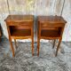 Pair of louis xv style bedside tables in cherry wood + drawer