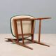 Chaise vintage en bois avec assise en tissu d’origine, Italie, années 1960