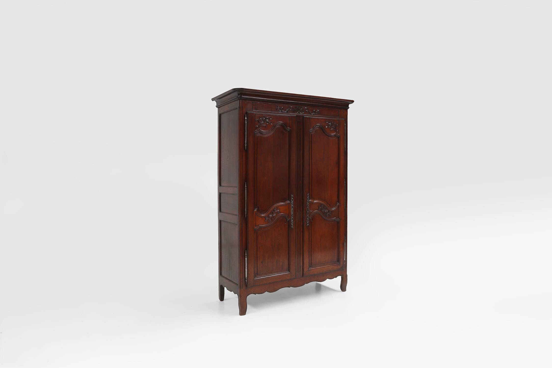 Large French antique carved bridal Armoire in Louis XVI style, 1850