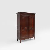 Large French antique carved bridal Armoire in Louis XVI style, 1850