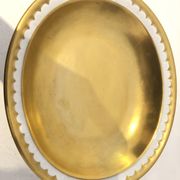 Plat oval doré en porcelaine 1950